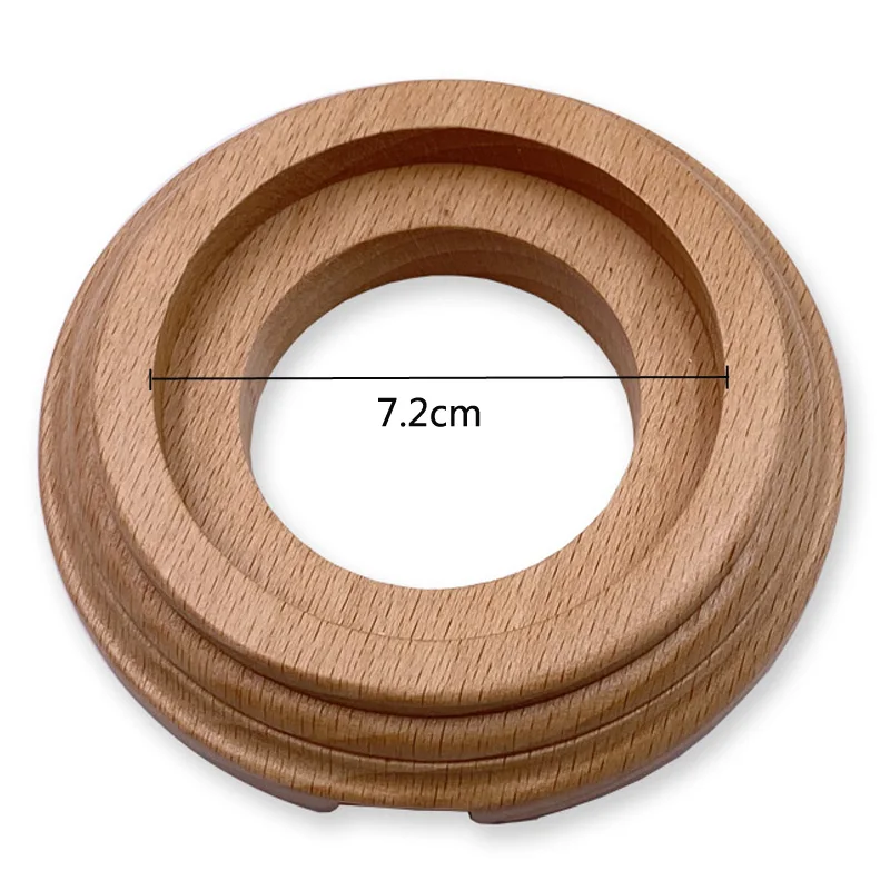 Switch Accessories Wooden Base Round Hole Diameter 72 mm Retro Switch Socket Wooden Base Brown Primary Wood Color afbeelding