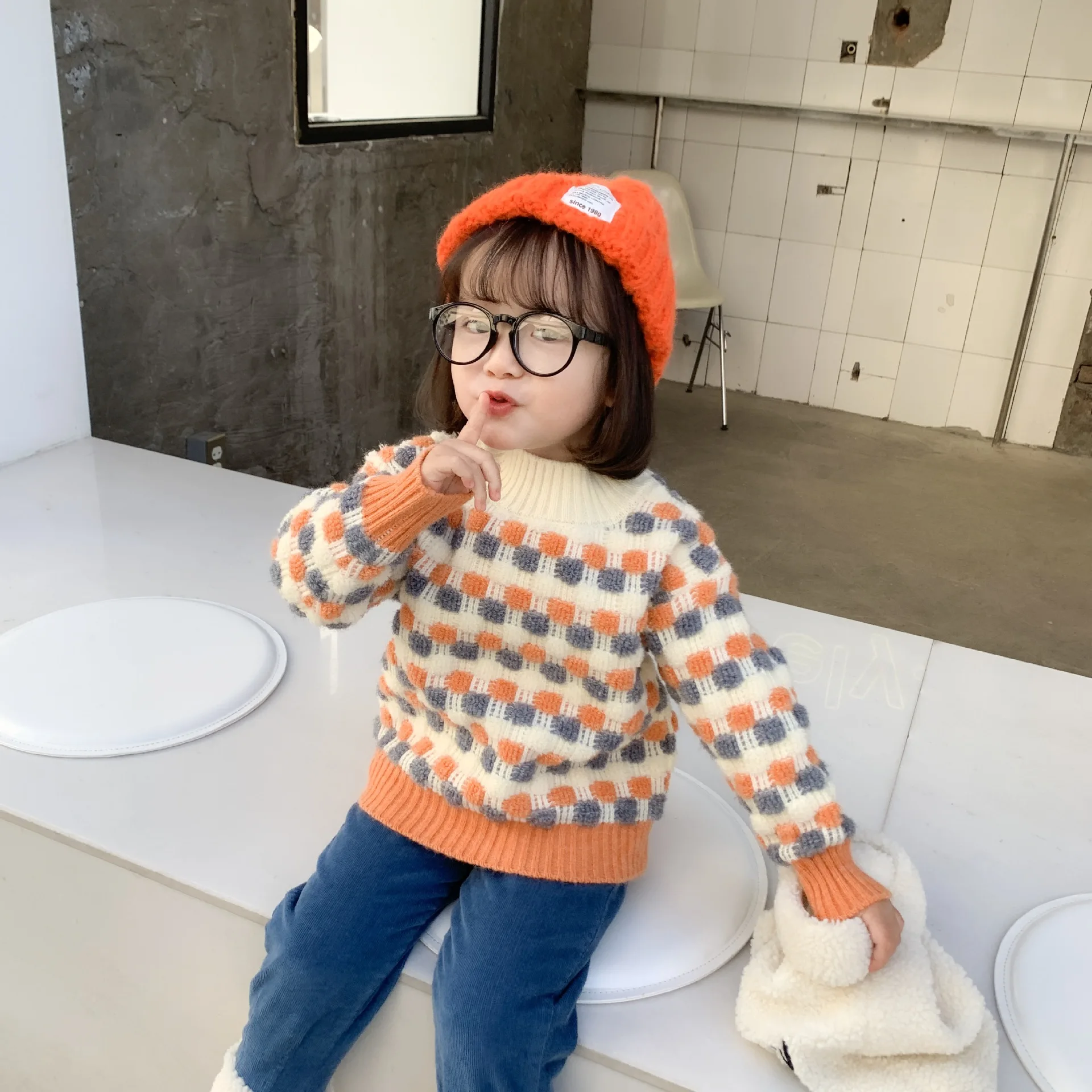 Новые зимние детские цветные свитера, теплые мягкие вязаные пуловеры в Корейском стиле унисекс для детей, свитер, плотные Топы