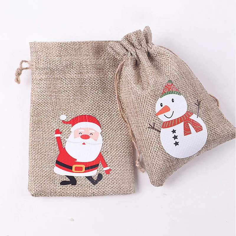 Christmas Candy Gift Bag Santa Claus Drawstring Reusable Wrap Present Bags | Дом и сад