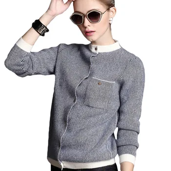 

Women's Spring Striped Sweater Coat Casual Knitted Bottoming Cardigan Wool Blend Single Breasted Tide Knitted Jackets