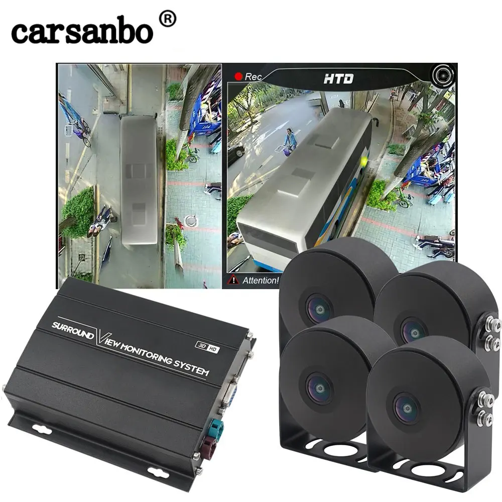 Carsanbo HD 360 градусов система объемного обзора для автобуса грузовика записи 3D DVR