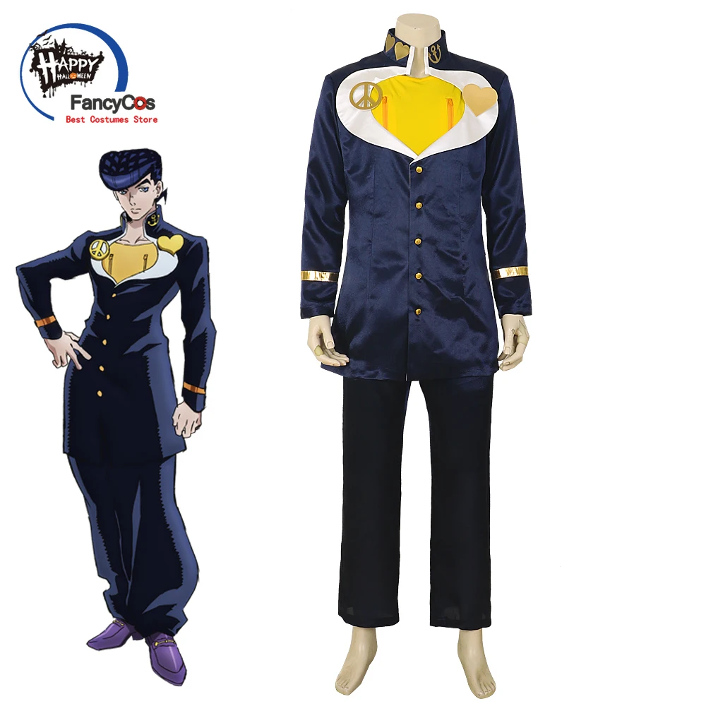 Anime jojo bizarro aventura josuke higashikata uniforme jojo cosplay