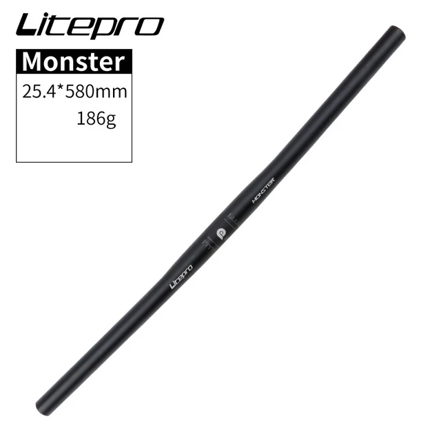 Litepro Monster Folding Bike Horizontal 25.4*540/580mm Aluminium Alloy Ultra Light Handlebars Bicycle Parts Black 580mm