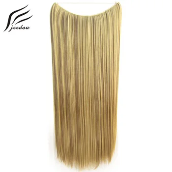 

jeedou 0ne Piece Straight 24" 60cm 100g Synthetic Hair Extension Pink Grey Color Women's Simple Convenient Hairpieces