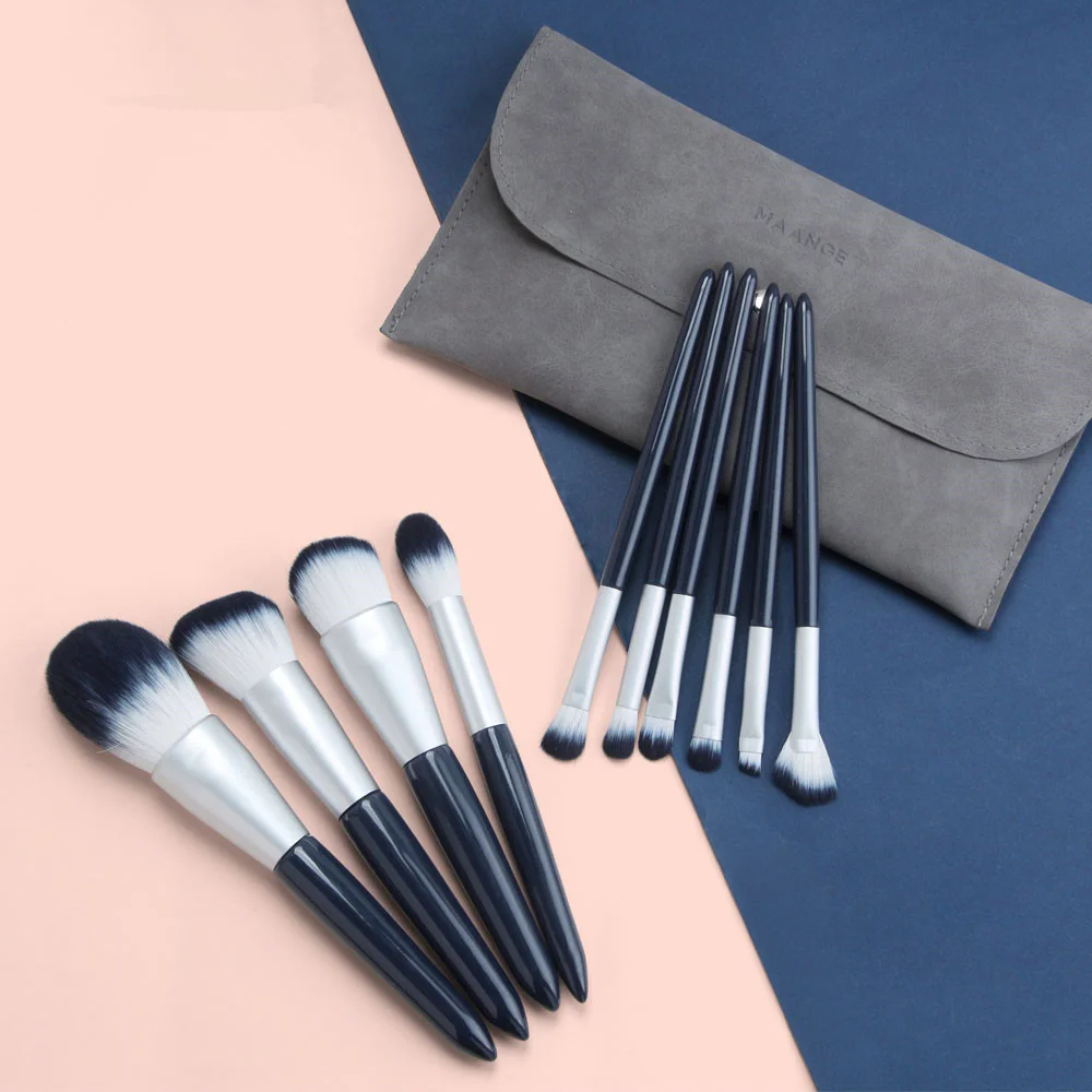

10Pcs Wood Makeup Brushes Set Tool Cosmetic Powder Eye Shadow Foundation Blush Blending Make Up Brush Maquiagem Beauty Tool