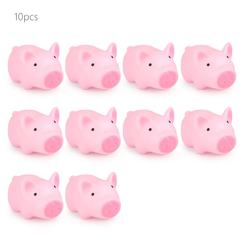 10 個ピンクの豚の音ペットのおもちゃ小さな豚猫犬のおもちゃテディ