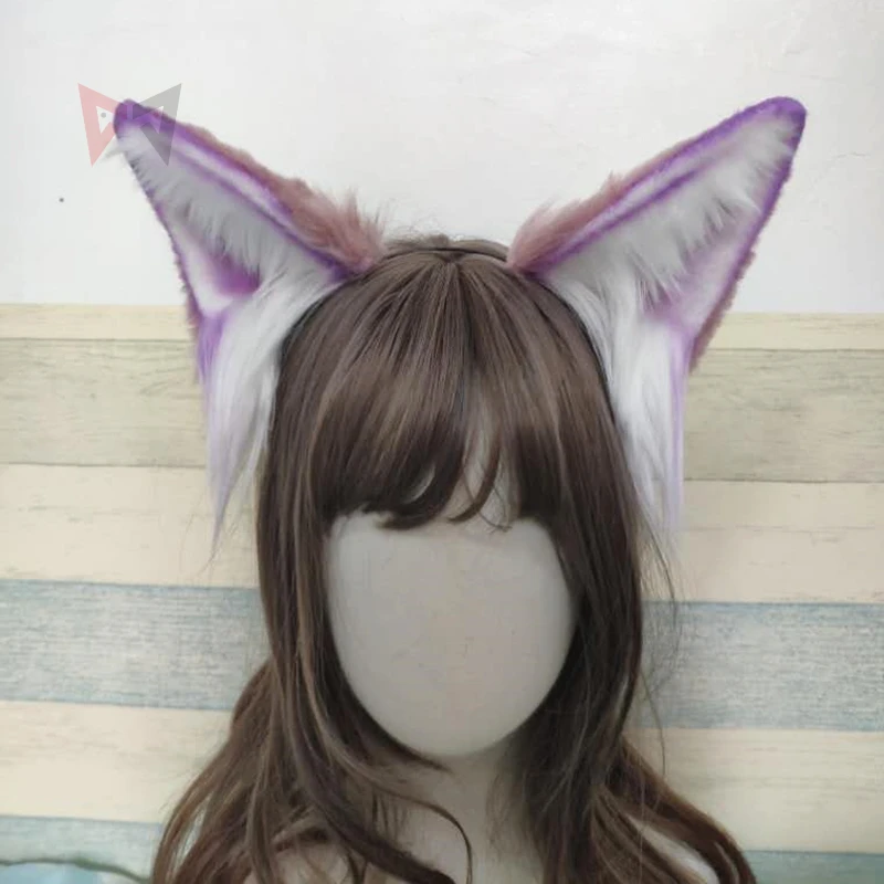 

MMGG New Purple Vulpes zerda Wolves Wolf Ears Hair Hoop Hairbands Headwear Tail For Girl Women High Quality Custom Made