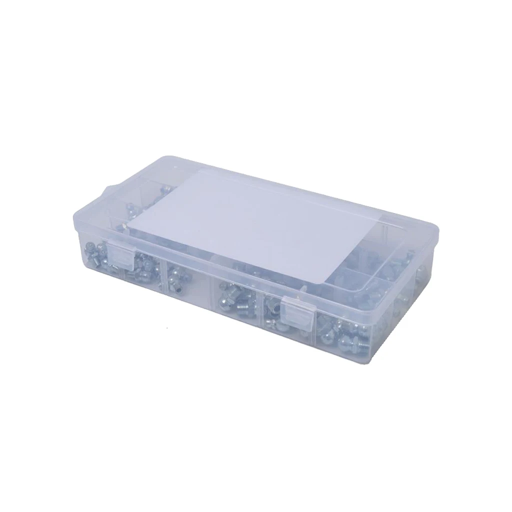 110pcs 1/4'' 1/8'' Hydraulic Grease Zerk Fitting SAE Kit for Machinery, Automobile, Bearing Seat, Joint, Marine Equipment