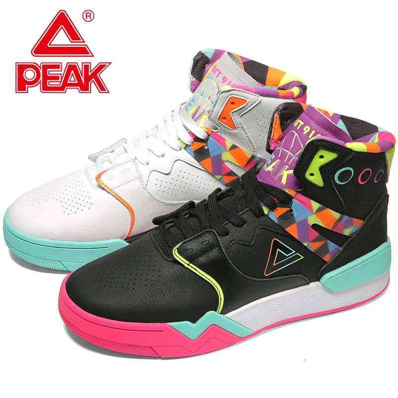 

PEAK TAICHI Basketball Culture Shoes Fashion Casual Footwear Retro Sports Shoes Classic High Cut Mixed Color Sneakers