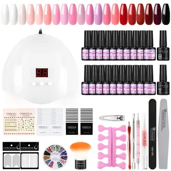 

COSCELIA 20pcs Gel Nail Polish Kit With 18LEDS UV LED Lamp Dryer All For Manicure Soak Off Gel Varnish For Nail Art Tools Set