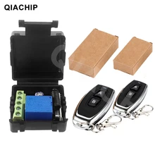 Switch com controle remoto universal QIACHIP, módulo de receptor e relé 1CH de 12V DC, transmissor RF 433Mhz