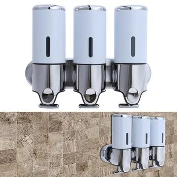 

Liquid Soap Dispenser Wall Mounted Shower Gel Dispensers Shampoo Container Pump Double Hand Bathroom Soap Bottle Kitchen Tools