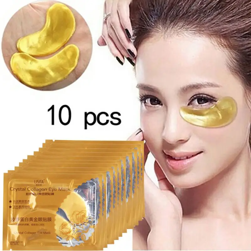 Gold osmanthus fragrans маска для глаз коллагеновая гелевая повязка для глаз уход за кожей вокруг глаз удаление темных кругов лифтинг укрепляющая сыворотка маска в ассортименте - Цвет: 10 PCS