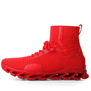 

Men's new breathable casual shoes wear-resistant comfortable blade shoes mid-tube flying woven sneakers