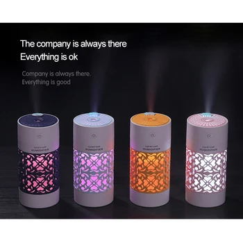 

New Mini Car Humidifier Fogger Mist Diffuser USB Ultrasonic Diffuser Diffuser Fog Maker With Led Light Mute Two Modes 250ml
