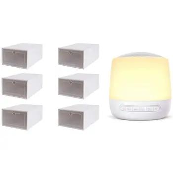 

Baby Sound Machine White Noise Machine with Night Light with 6Pc Transparent Shoe Box Dustproof Storage Box