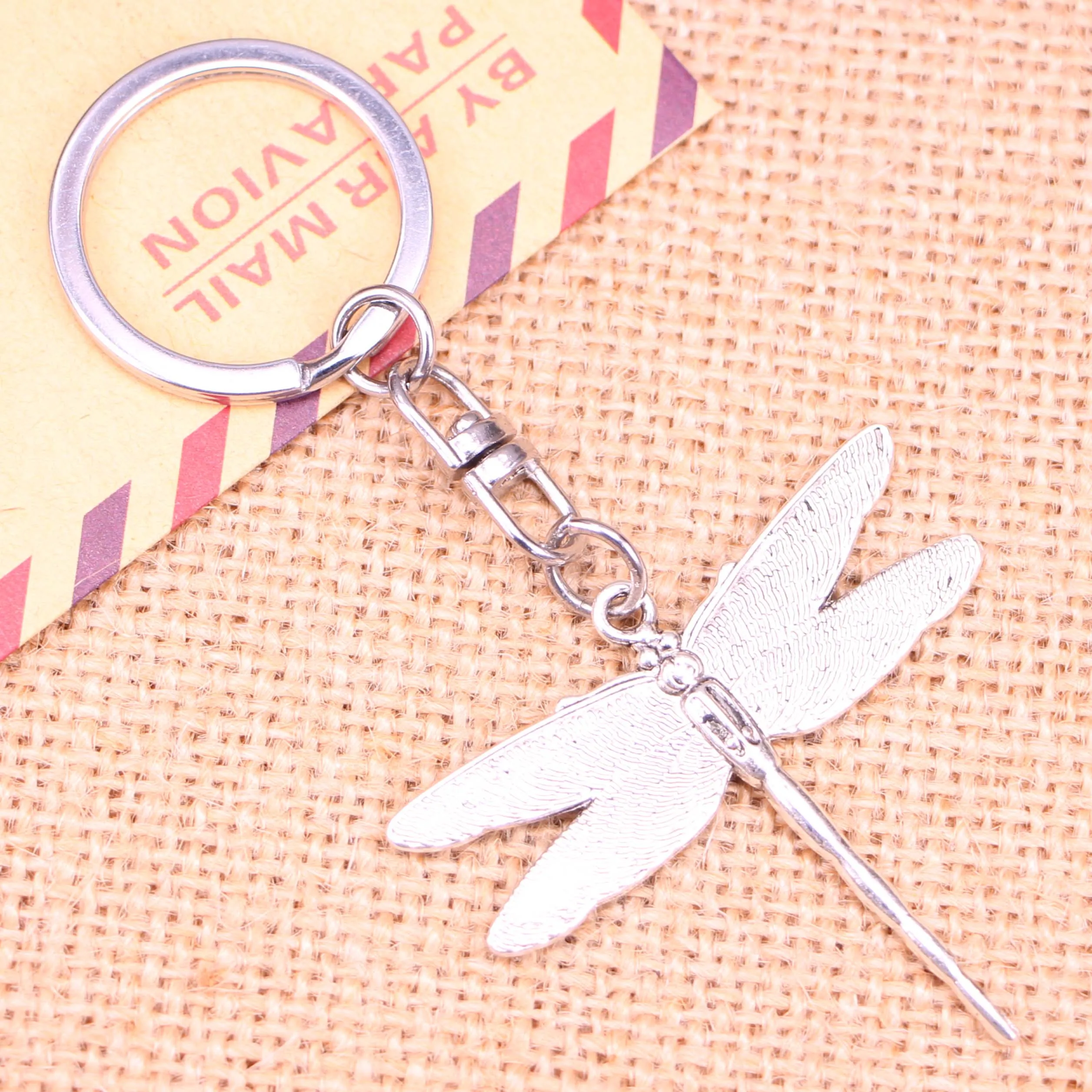 New Fashion Keychain 43*47 mm dragonfly Pendants DIY Men Jewelry Car Key Chain Ring Holder Souvenir For Gift | Украшения и