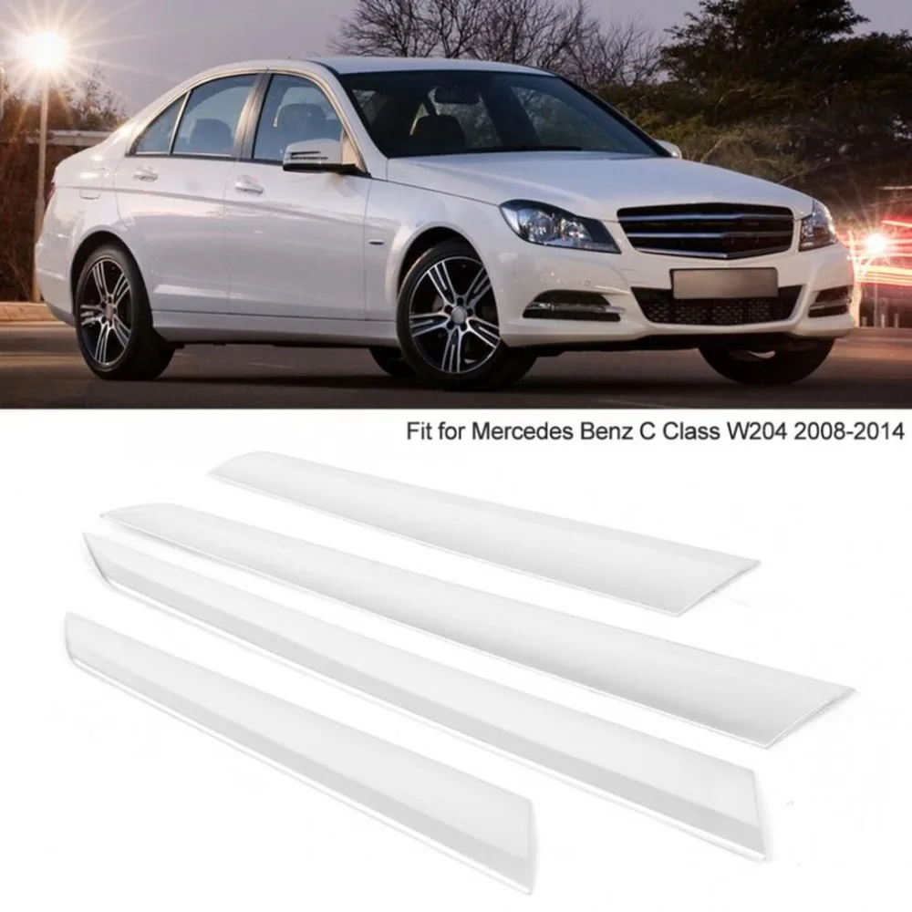 4 шт. для benz C Class W204 W204 2008-, декоративная панель для межкомнатной двери автомобиля, накладка рамы, автомобильные аксессуары