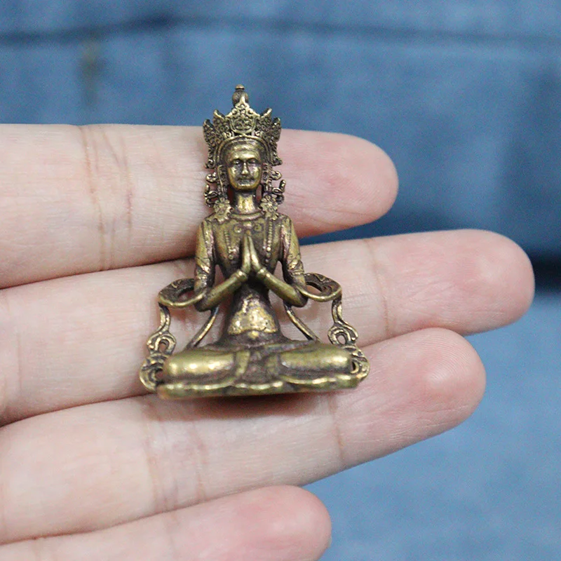 Solid Copper Mini Guanyin Buddha Statue (3)