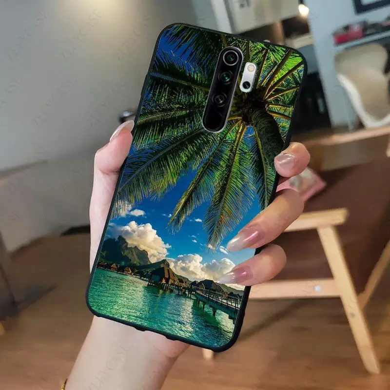 blue Ocean island waves beach scenery Phone Case for redmi note8pro note7 note5 note6pro 7A 8A 8 note9s 8t note9pro Coque Shell cases for xiaomi blue Cases For Xiaomi