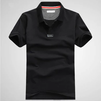 

Free shipping summer men plus size 2XL-7xl 8XL cotton t shirt Tees turn-down collar men's Casual black short-sleeve T-shirt