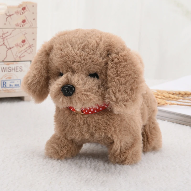 Jouet électrique réaliste Pet Simulation Chien Peluche Jouet En mouvement  Marche Animal Robot avec son (1pcs)