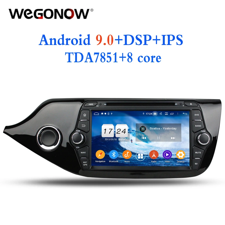 2DIN IPS TDA7851 Android 9 0 для kia CEED 2013 2014 2015 Восьмиядерный 4 Гб RAM Bluetooth Wifi GPS ГЛОНАСС карта