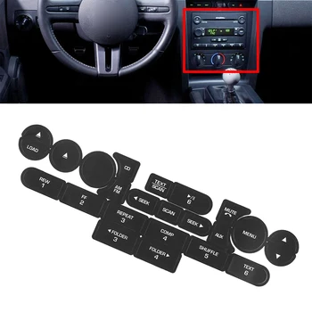 

Black Interior Front Multimedia AM FM CD Radio Stereo Button Repair Decals Stickers Fit For Ford Mustang