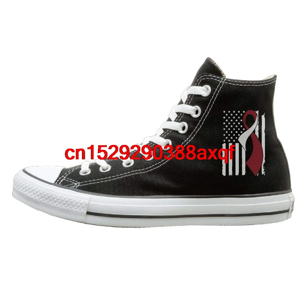 

Unisex Custom High-Top Lace Up Canvas Shoe,Head Neck Cancer Awareness Flag Canvas Sneaker For Boys Girls