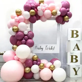 

Balloon Garland Arch Peach Maca Baby Pink WHITE Pastel Wedding Baby Shower New Year Birthday Party Backdrop Wall Balloons Decor