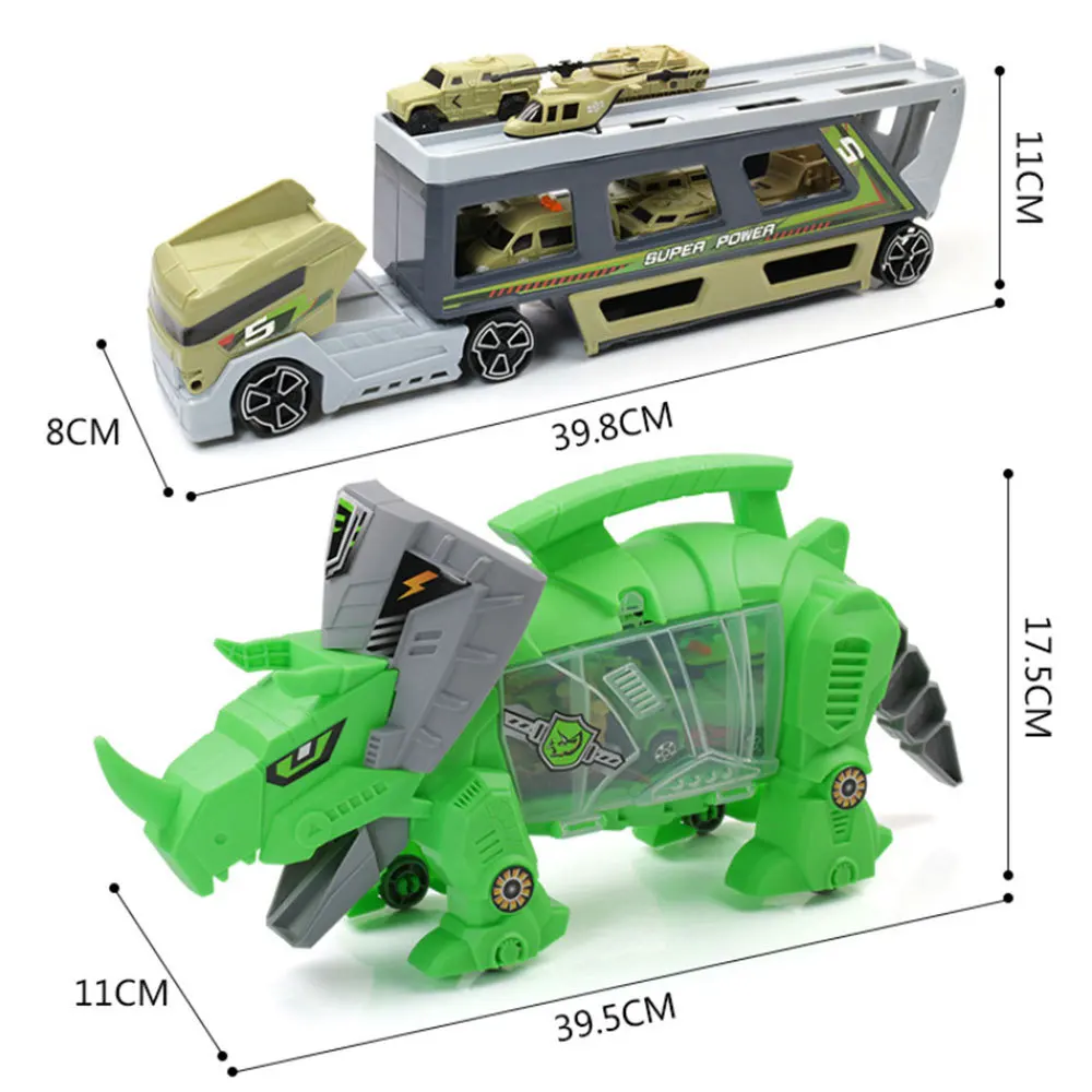 Simulation Mini Dinosaur Toy Car Model Portable Storage Carrier For Kids Children Engineering Vehicle Toys Home 4