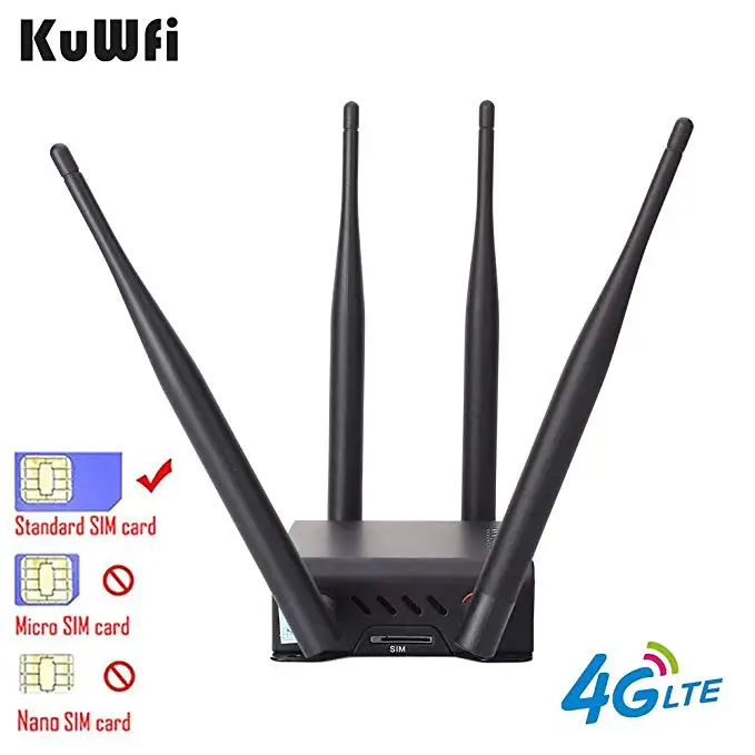 KuWfi 4G Openwrt роутер 300 Мбит/с CAT4 LTE CPE беспроводной автомобильный Wifi роутер повторитель сильный Wifi сигнал с APN и 4* 5dbi антенной