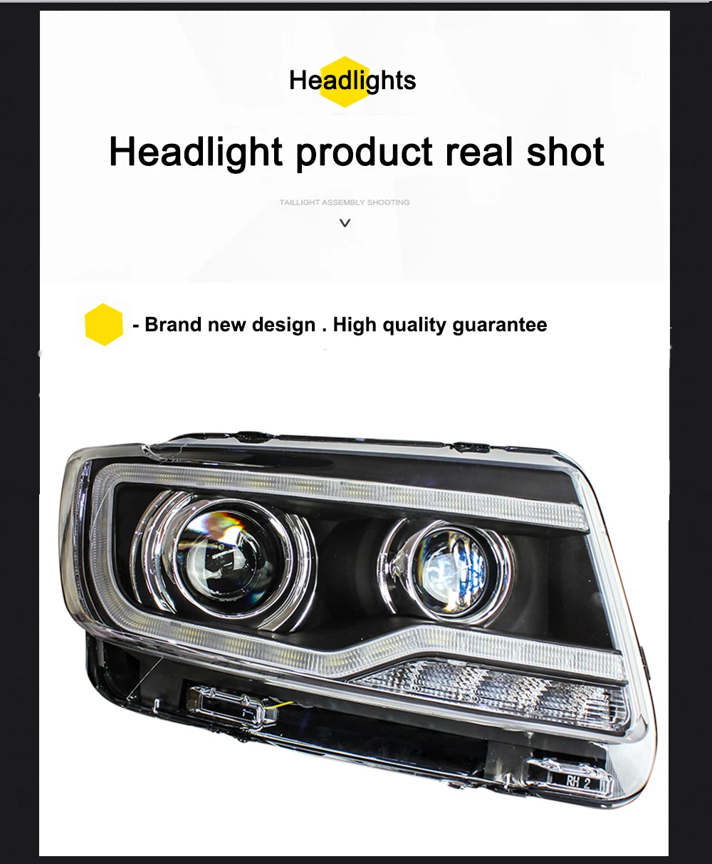 Пара для Jeep Compass светодиодный фары 2011- компас HID фары биксеноновые фары Противотуманные фары Дневные ходовые огни двойные линзы