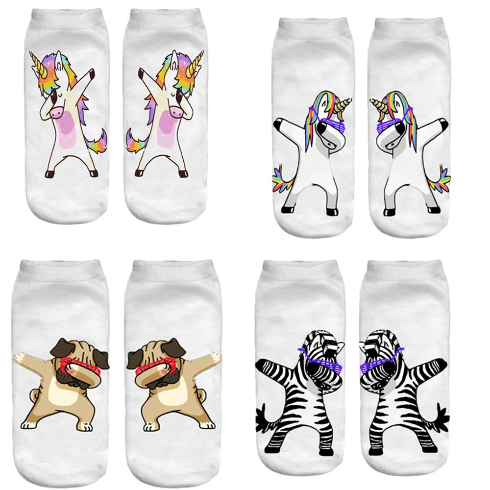 Cute funny animal print women's socks 3D three-dimensional pattern sheep unicorn camel cartoon socks gift new beautiful
