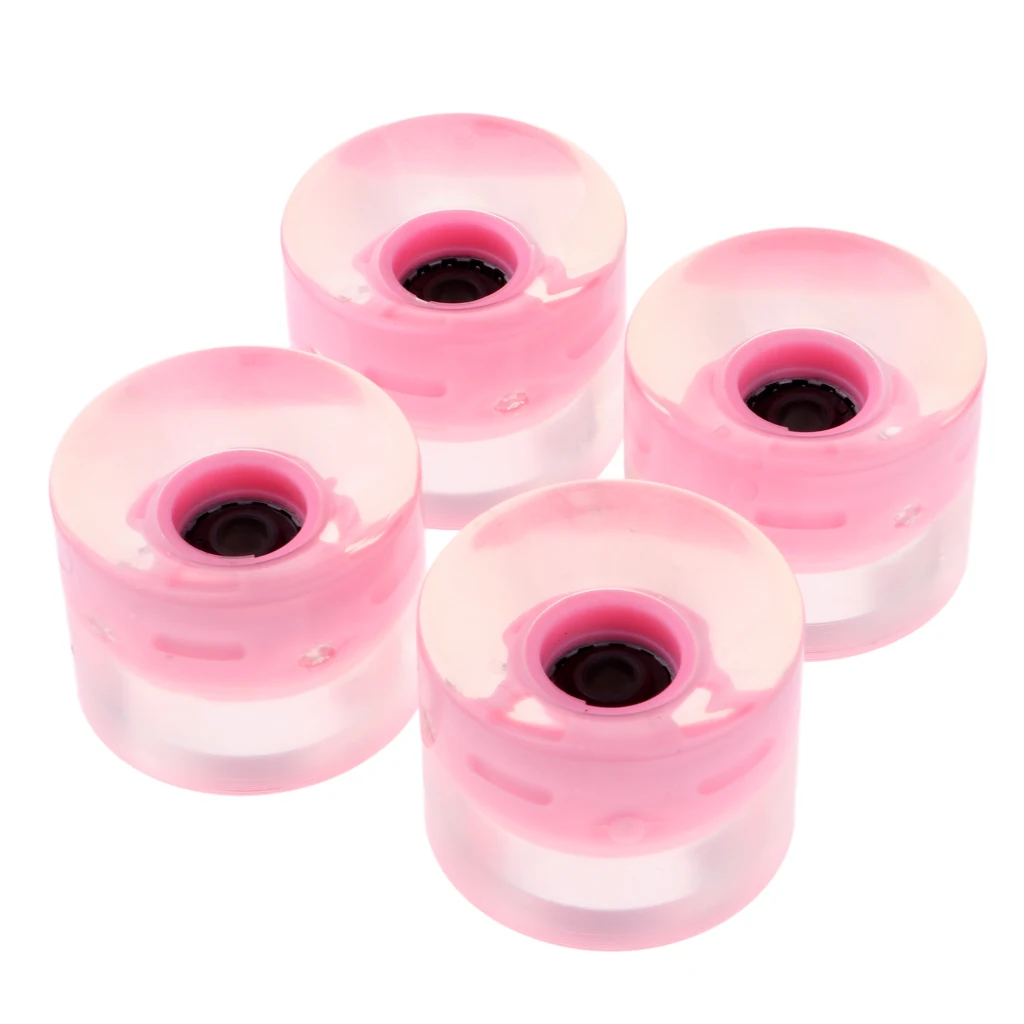 4pcs 60mm Flashing Roller Light Up Flash Skateboard Longboard Wheels 78A with Bearing Core Glow at Night 5 color