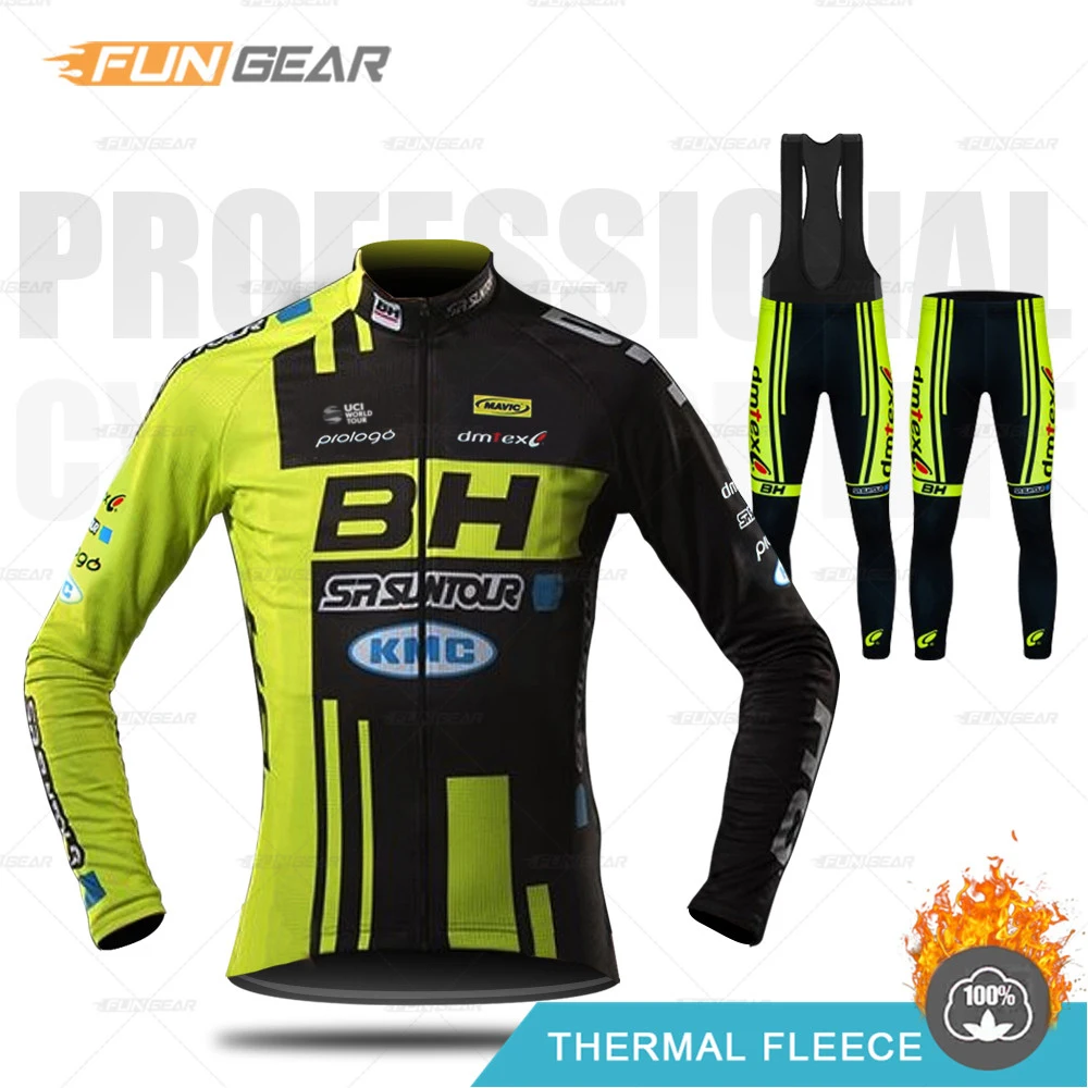 Комплект из Джерси с длинным рукавом, зимняя одежда для велоспорта Pro Team BH, куртка из теплого флиса для горного спорта, одежда для спортивных гонок, одежда для велоспорта Ropa Ciclismo