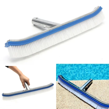 

18 Inch Swimming Pool Brush Aluminum Cleaning Brush for Walls Tiles Floors Steps Corners