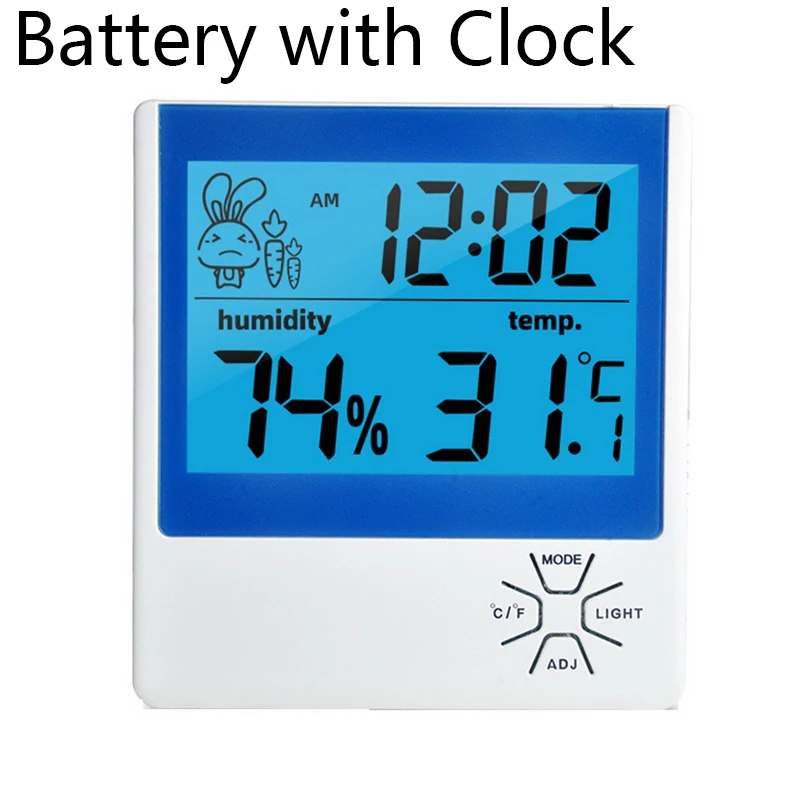 Домашний термометр, гигрометр, будильник, ЖК-цифровые часы, календарь, метеостанция, настольные часы, измеритель температуры и влажности, барометр - Цвет: f