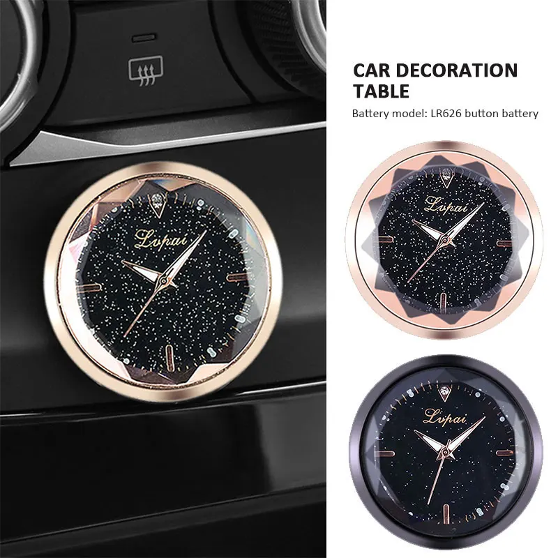 

BZ844 Car Clock for Car Decoration Stylish Sticker Stick-On Ornament Round Watch