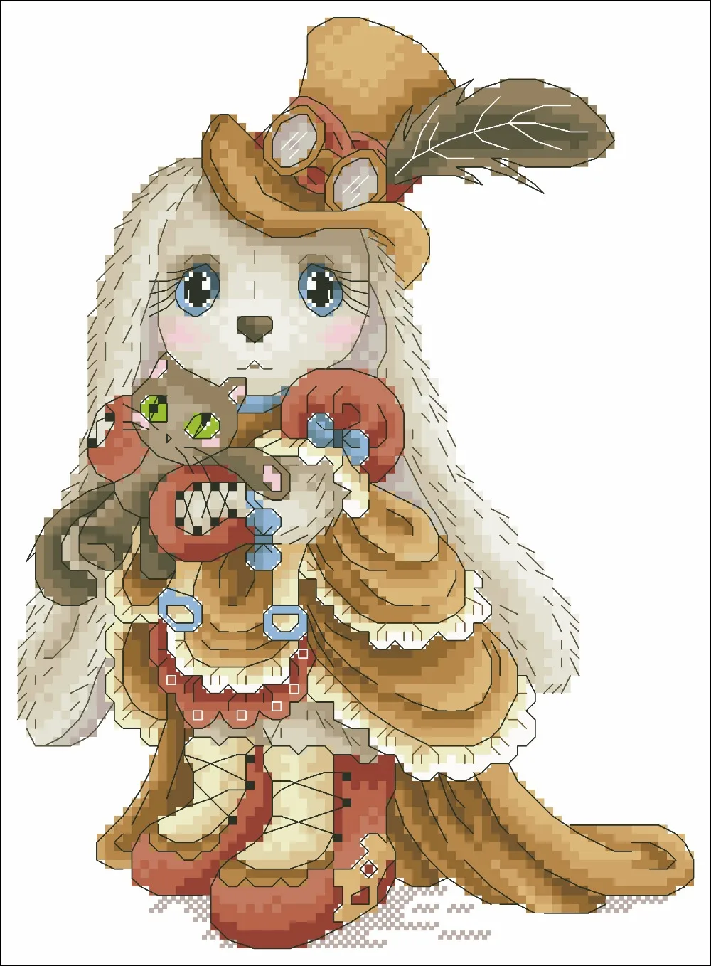 Cross Stitch Package Cartoon Animal 14ct Cloth Cotton Thread Embroidery DIY Handmade Needlework 2 cross stitch kit