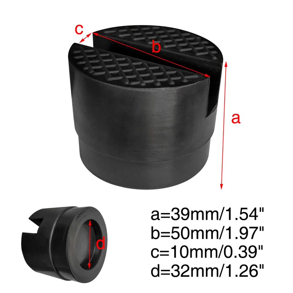 Car Lift Jack Rubber Pads 2.56 × 2.56 × 1.3 in Black Slotted Floor Jack Frame Rail Adapters from Tool Boxes & Cabinets - price 42.34