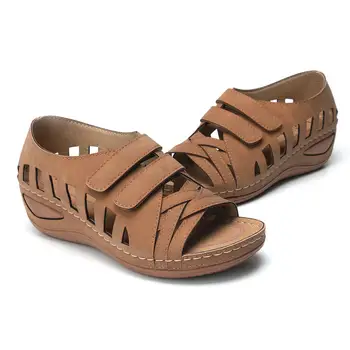 

2020 New Women Sandals Lostisy Large Size Women Cross Belt Breathable Pure Color Sandals Ankle-Wrap Sandalia Feminina Size35-43