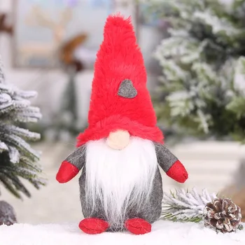 

New Merry Christmas Plush Gnome Doll Ornaments Swedish Christmas Santa With Red Hat Nordic Elf Figurine Home Holiday Decoration