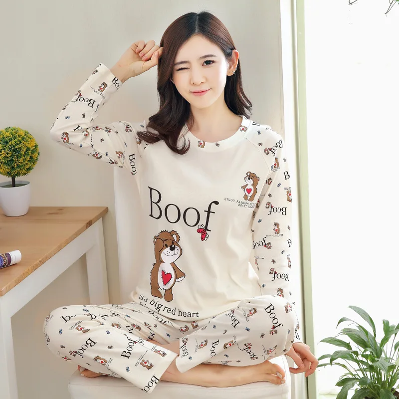SLPBELY Cartoon Two Piece Pajama Set For Women Comfortable Ackermans