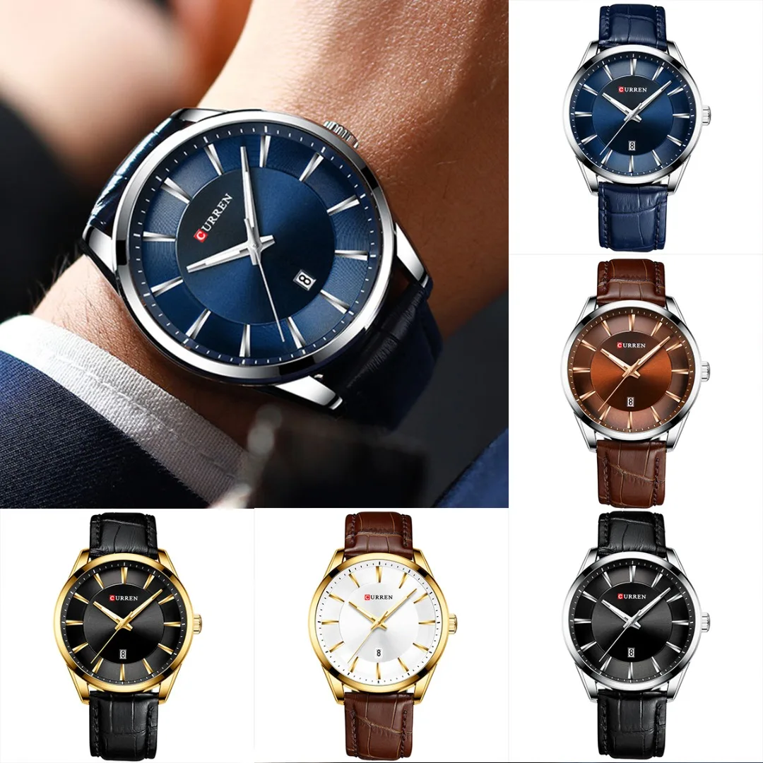 

Men Watch Waterproof Quartz Watches Male Simulated Leather Watch Simple Casual Calendar Sport Watch Clock Relogio Masculino
