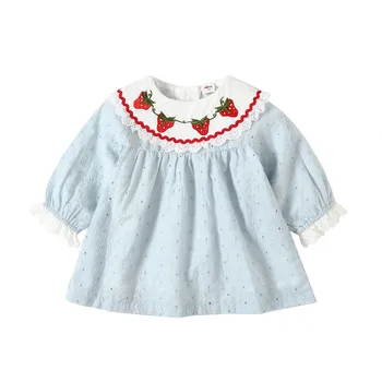 

Baby Girls Dress Autumn Fashion Infant Dress Lantern Sleeve Embroidery Toddler Girls Princess Dresses Baby Girls Clothing
