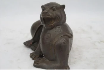 

Chinese Folk fengshui Bronze Copper White Tiger Avoid Evil Animal Statue