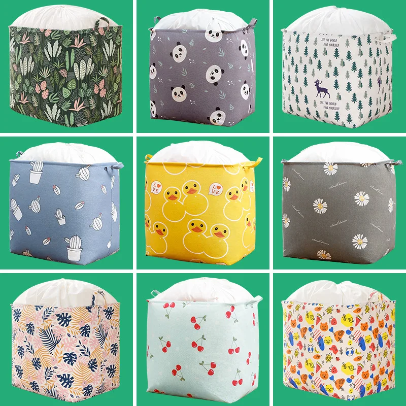 Складная корзина для хранения из хлопка и льна влагостойкая одежды одеял на