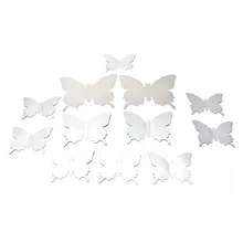 12pcs/set Mirror Wall Stickers Decal Butterflies 3D Mirror Wall Art Home Decors Butterfly Fridge Wall Decal
