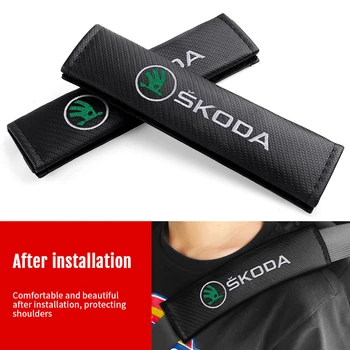 

2Pcs Car Seat Belt Pads Harness Safety Shoulder Strap Cushion Cover Shoulder for skoda octavia fabia rapid yeti superb a 5 7 2